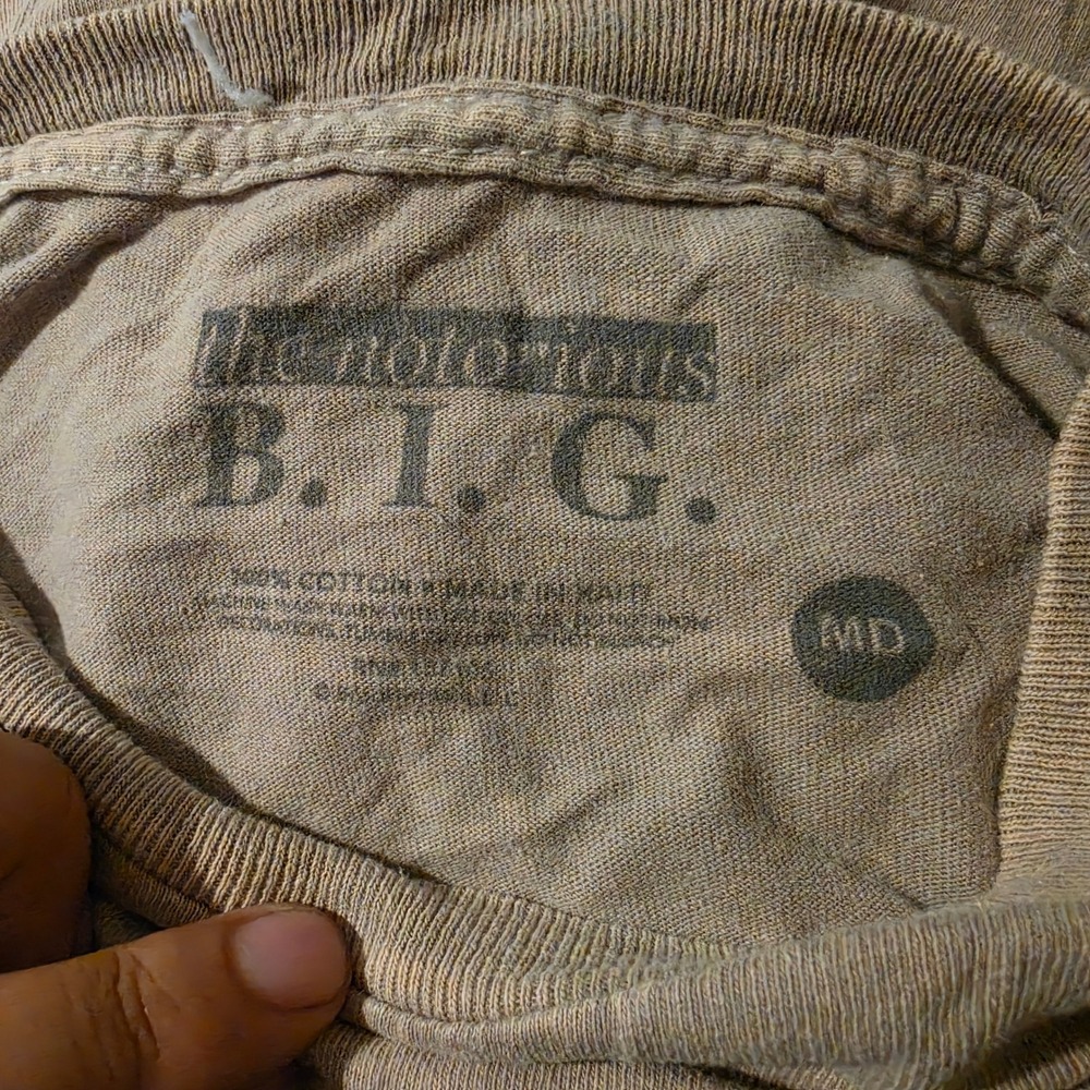 The Notorious B.I.G. Biggie Smalls Graphic T-Shirt Mens M Tan Hip Hop Rap Tee - Picture 3 of 6